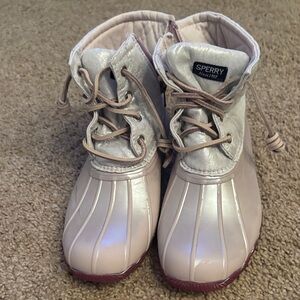 Sperry Kids' Metallic and Pink Rain Boots size US 3
